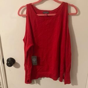 Vince Camuto Red Open Shoulder Top